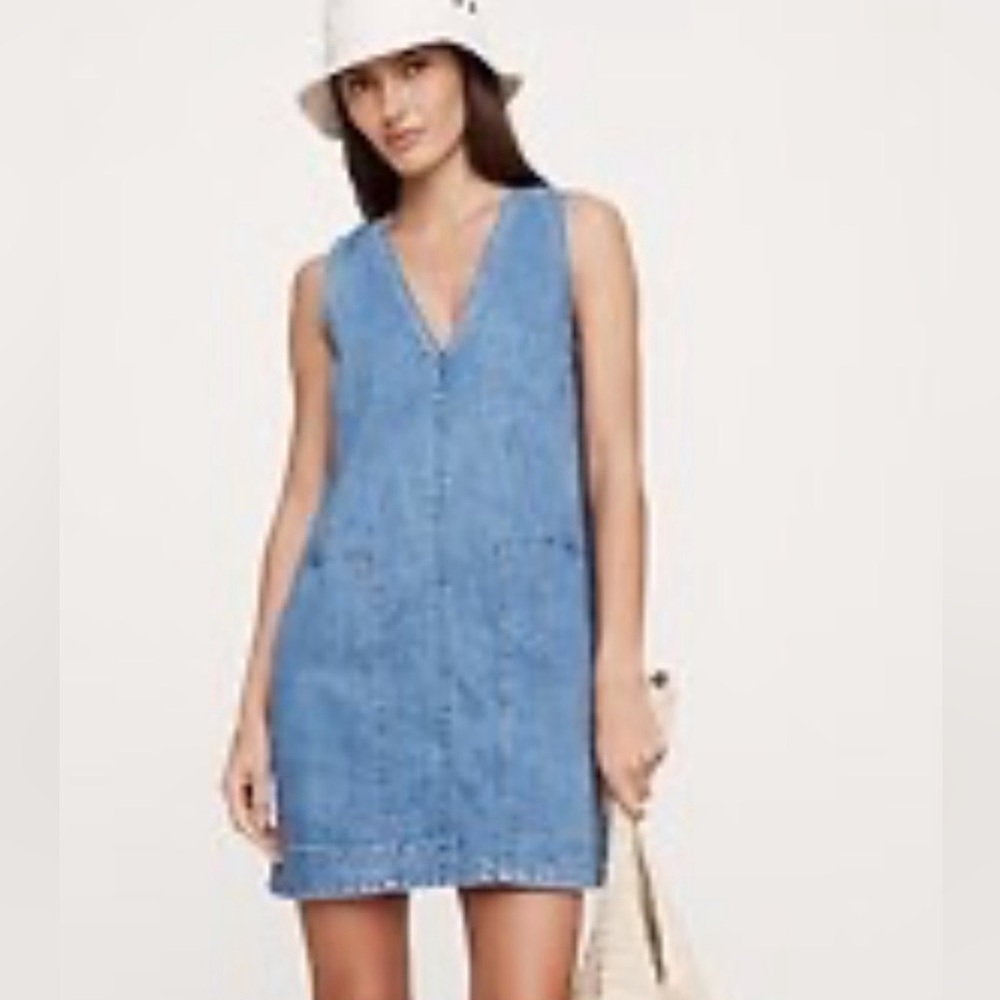 Banana Republic Light Blue Denim Mini Dress